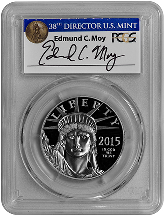 Edmund C. Moy(エドモンド・C・モイ）氏PCGS,NGCサイン入りラベル